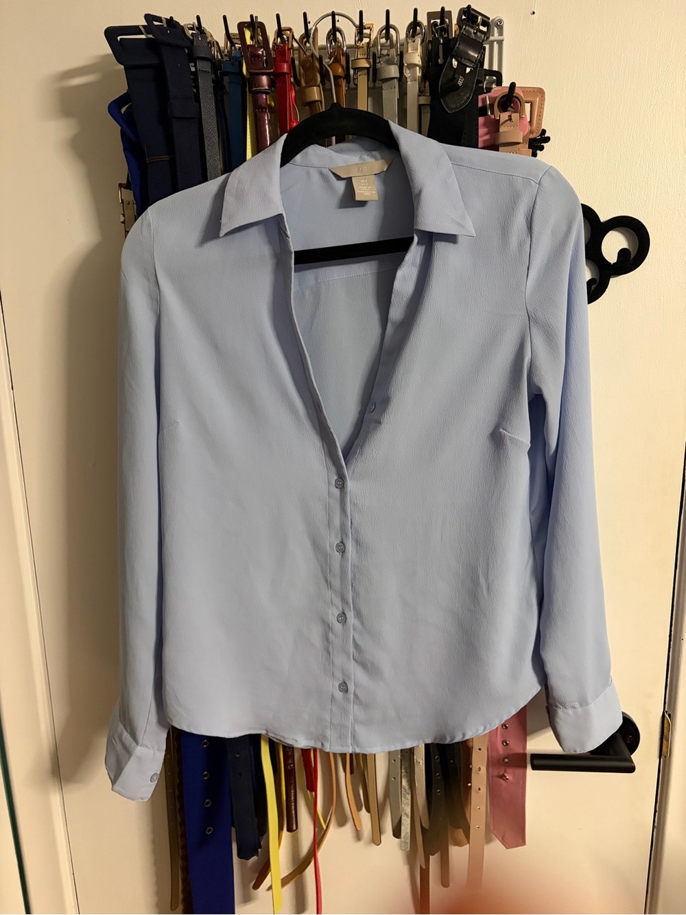 H&M Light Blue Button-Up Blouse